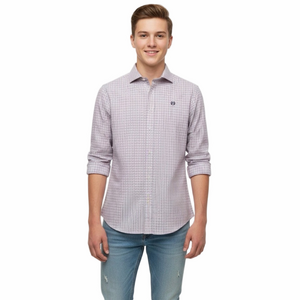 LRL Ralph Lauren Boy Size 16 Button Up Long Sleeve Checkered Shirt Pink Blue